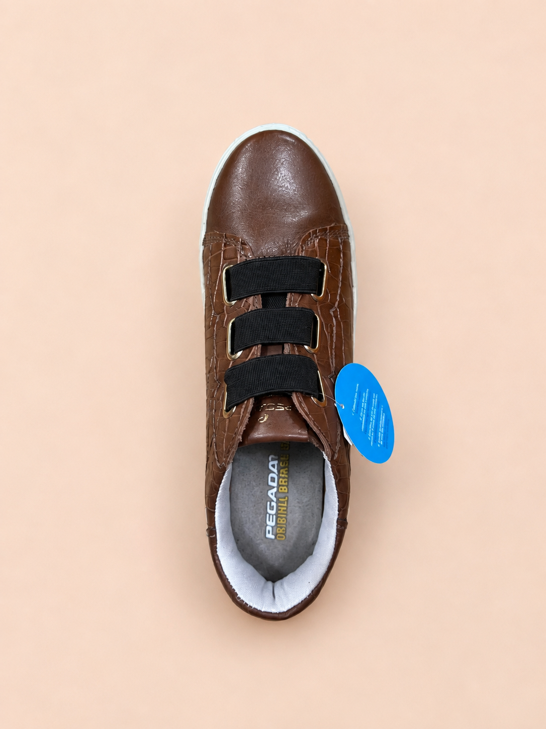 Tênis Pegada Feminino Casual 219001-104 Croco Pinhão