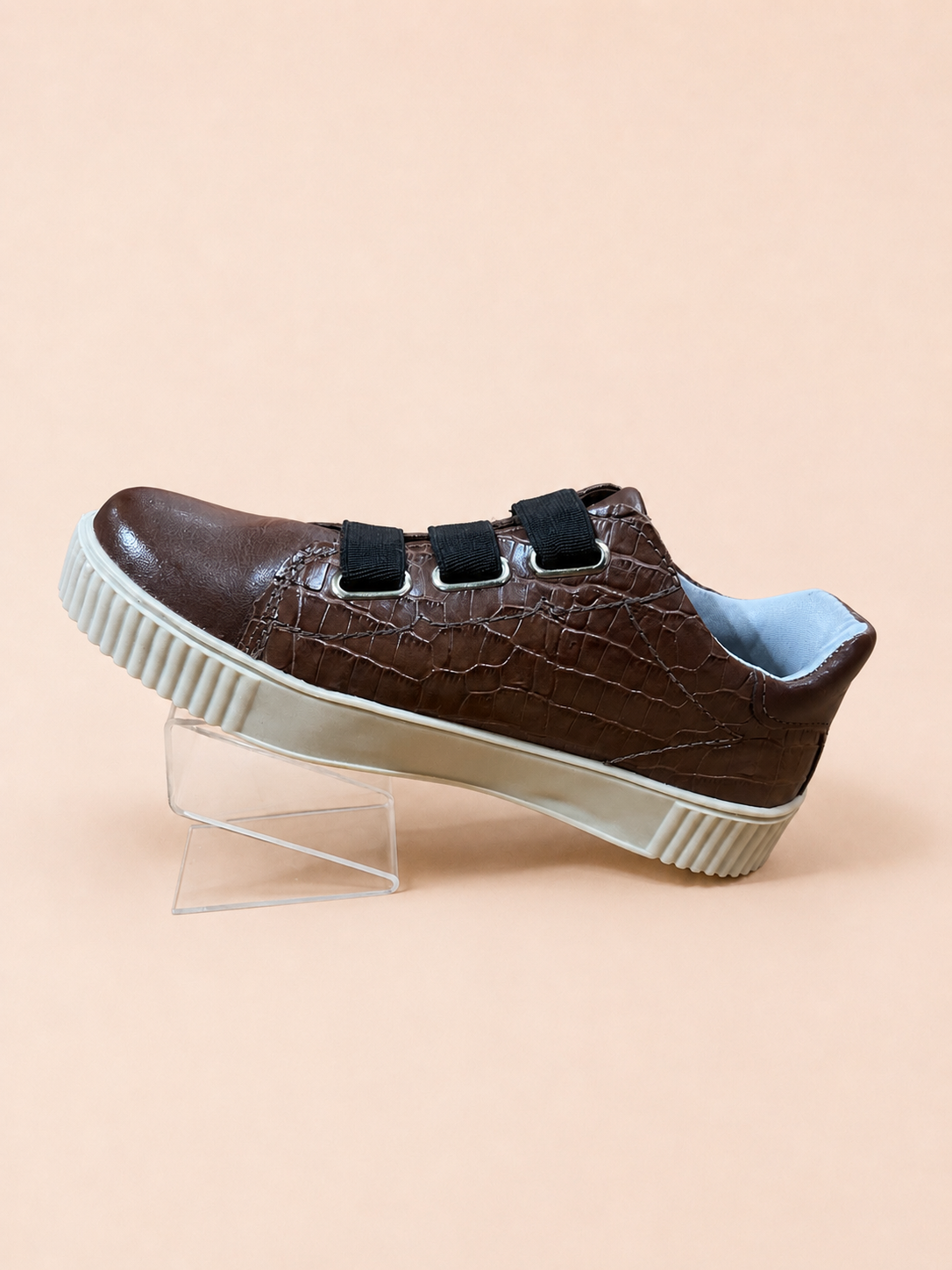 Tênis Pegada Feminino Casual 219001-104 Croco Pinhão