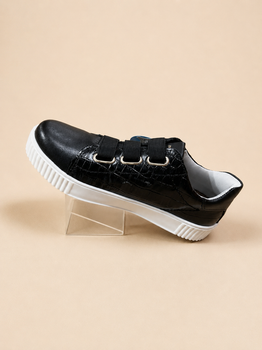 Tênis Pegada Feminino Casual 219001-107 Croco Preto