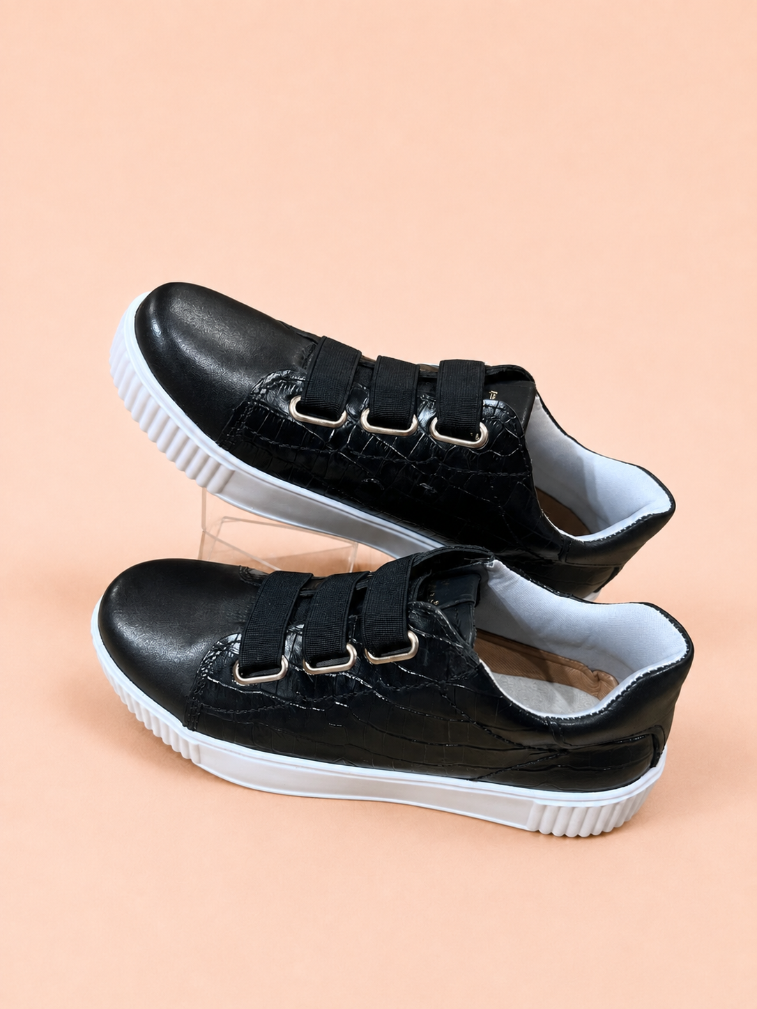 Tênis Pegada Feminino Casual 219001-107 Croco Preto