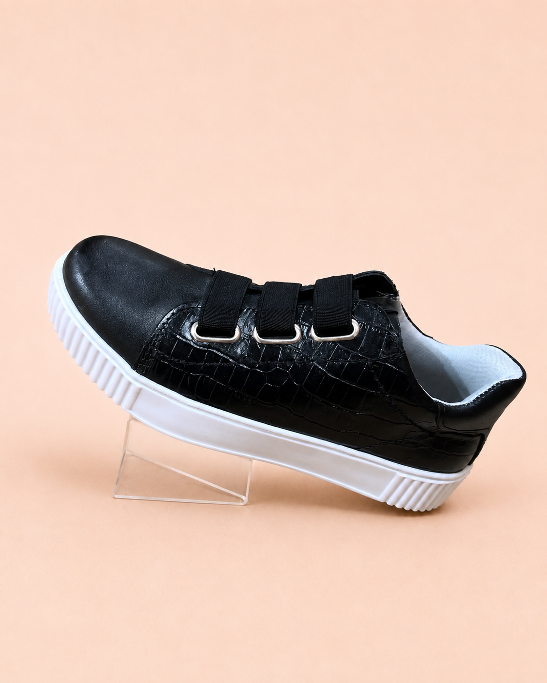 Tênis Pegada Feminino Casual 219001-107 Croco Preto